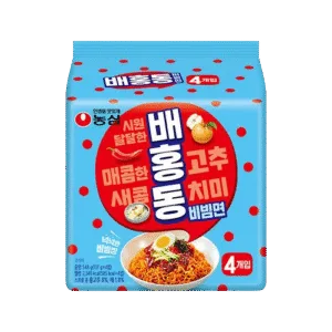 [NONGSHIM] Baehongdong Bibimyeon 137g x 4 || 农心 ベホンドン ビビン麺 袋麺, 농심 배홍동 비빔면