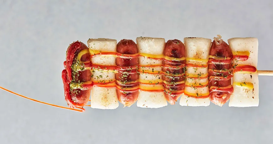 Sosijitteokkkochi || Sausage and Rice Cake Skewers, 烤香肠年糕串, 烤香腸年糕串