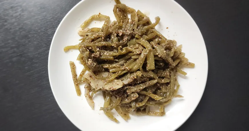 Gogumasunnamul || Sweet Potato Stalk Salad, 凉拌红薯梗, 涼拌紅薯梗, さつまいもの茎のナムル