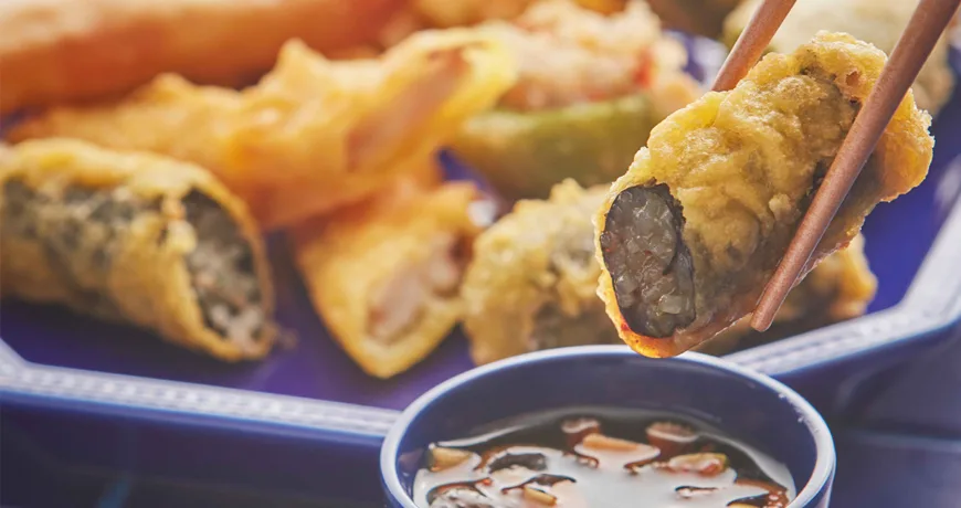 Gimmaritwigim || Deep fried Laver Roll, Crispy Seaweed Noodle Rolls, 炸紫菜卷, 炸紫菜捲, 春雨のり巻き天ぷら, 김말이튀김