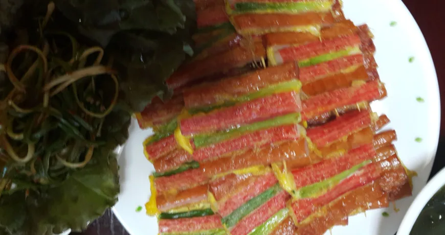 Samsaekjeon || Tricolor Skewers, 三色煎饼, 三色煎餅, 三色チヂミ, 삼색전