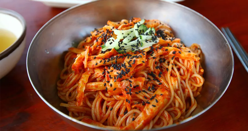 Juksun Bibim Guksu || Spicy Mixed Noodles with Bamboo Shoots, 죽순비빔국수