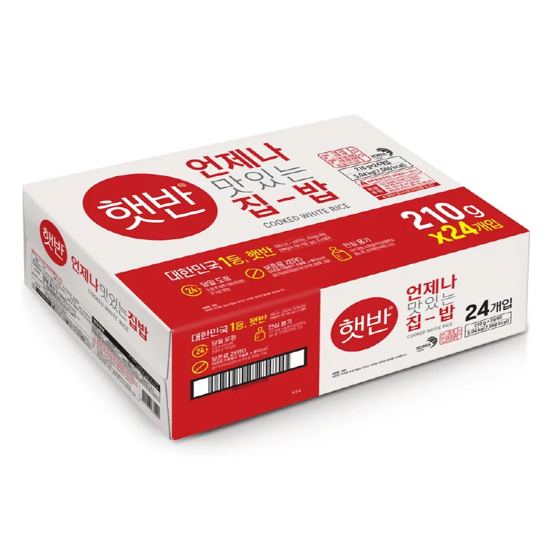 [Hetbahn] Cooked White Rice 210g x 24 || 햇반 백미밥 210g x 24