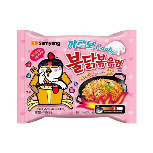 [SAMYANG] Buldak Carbonara Hot Chicken Flavor Ramen 130g x 4 x 8 || 삼양 까르보 불닭볶음면