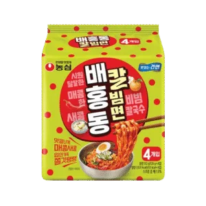 [NONGSHIM] Baehongdong Kal-bimmyeon 128g x 4 || 농심 배홍동 칼빔면