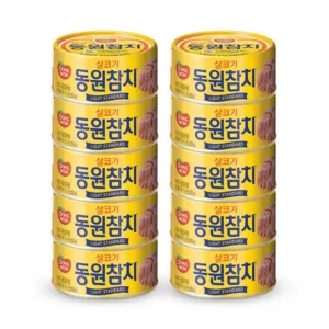 Dongwon Tuna Solid Light Standard product packaging, with a serving suggestion in a bowl.