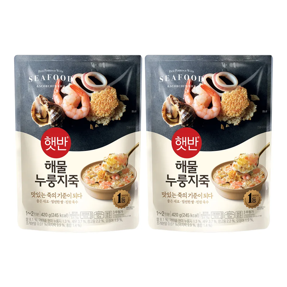 Hetbahn's ready to eat Seafood and Scorched Rice Porridge, 420g pouch