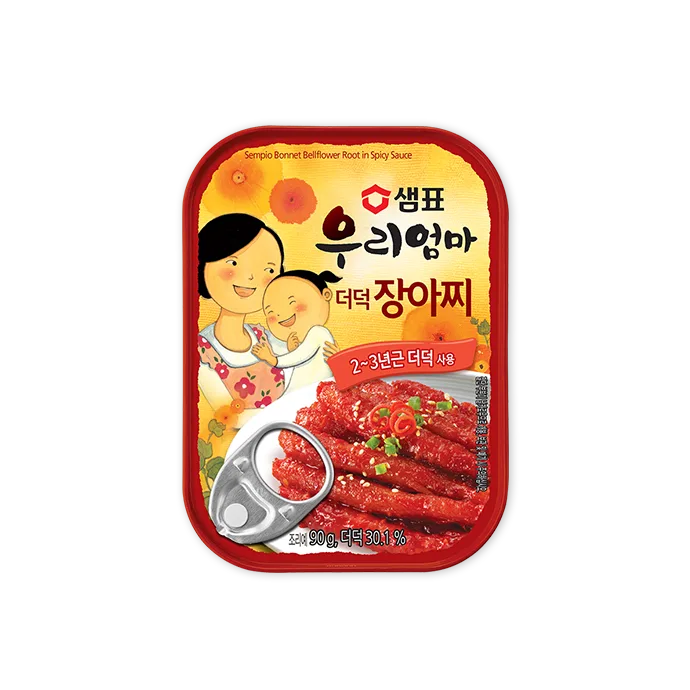 [Sempio] Bonnet Bellflower Root in Spicy Sauce 90g || 샘표 우리엄마 더덕장아찌