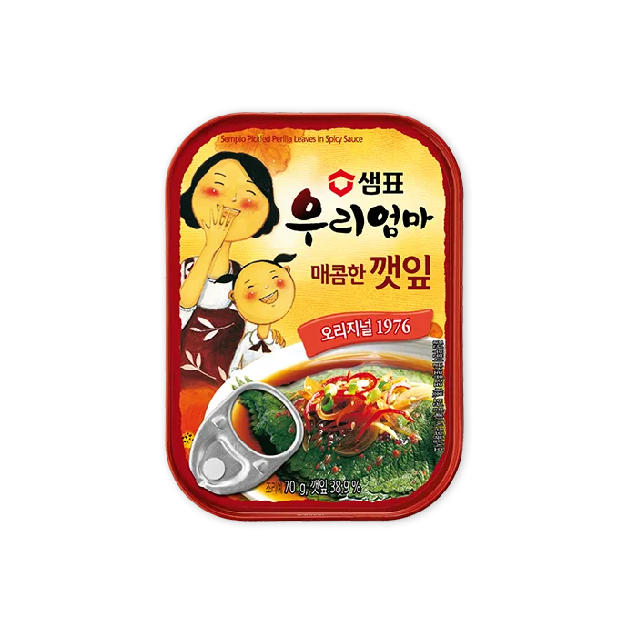 [Sempio] Pickled Perilla Leaves in Spicy Sauce 70g || 샘표 우리엄마 깻잎 매콤한맛